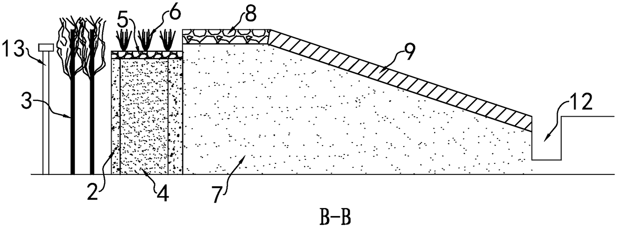 Triangularly modular ecological sea wall