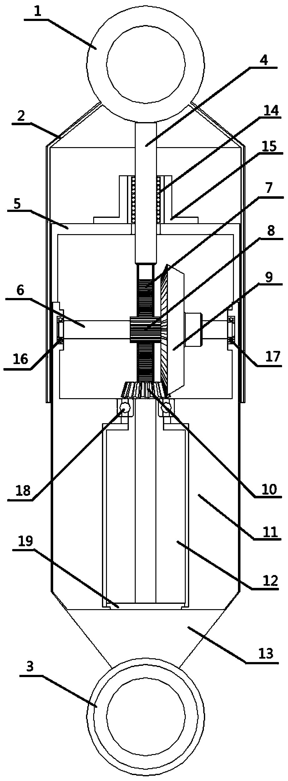 Pinion-and-rack rotating power generation car shock absorber