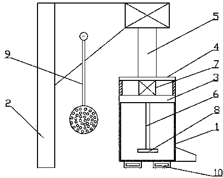 Molten aluminum refining degassing and slag-removing device