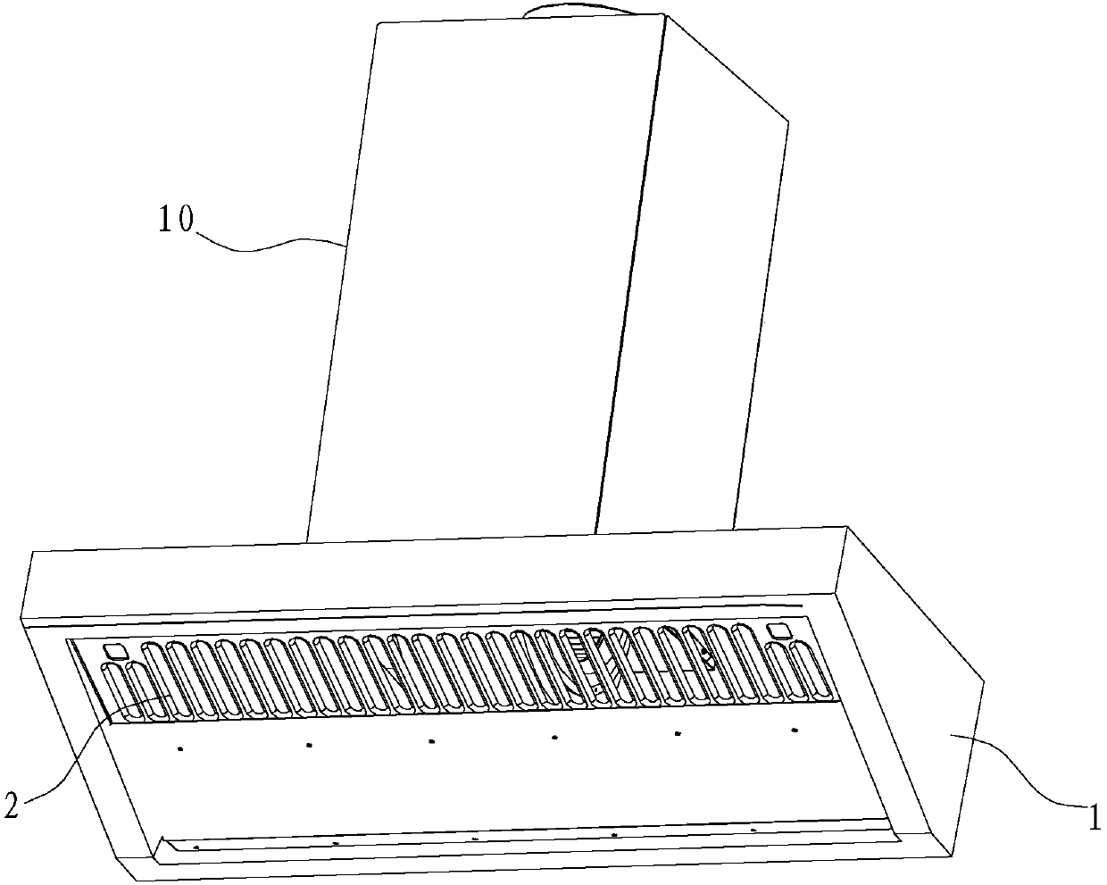 Two-stage series connection noise reduction structure and extractor hood with same