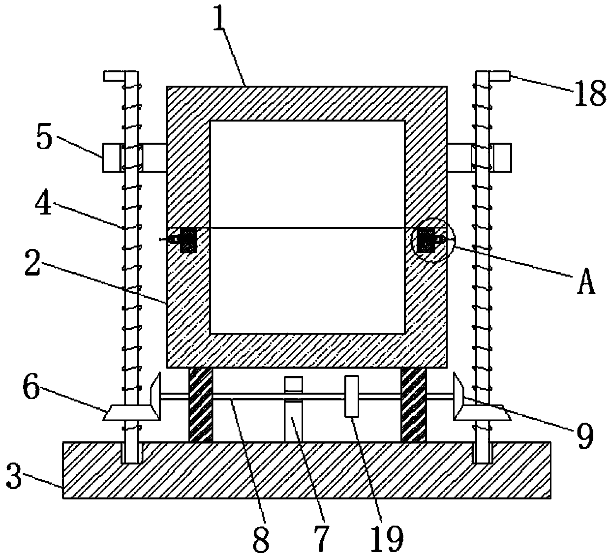 Pressure casting mold applied to testing of hot cracking tendency and mechanical properties of rod casting