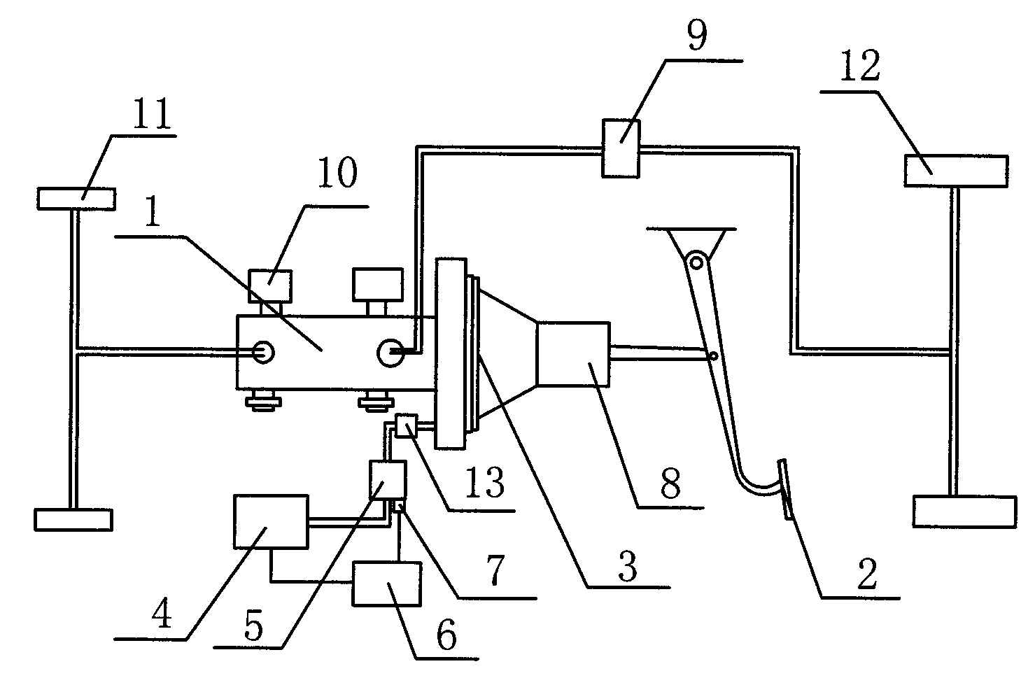 Electric auxiliary brake system of electric automobile