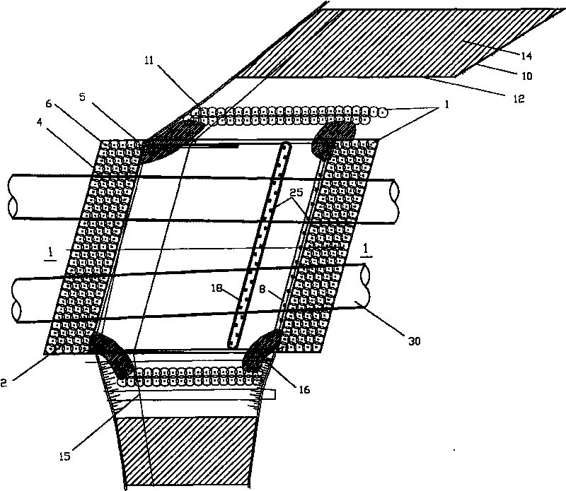 Box-raft pressure-bearing type foundation underpinning and construction reinforcing method for tunnel across pile foundation of bridge above river