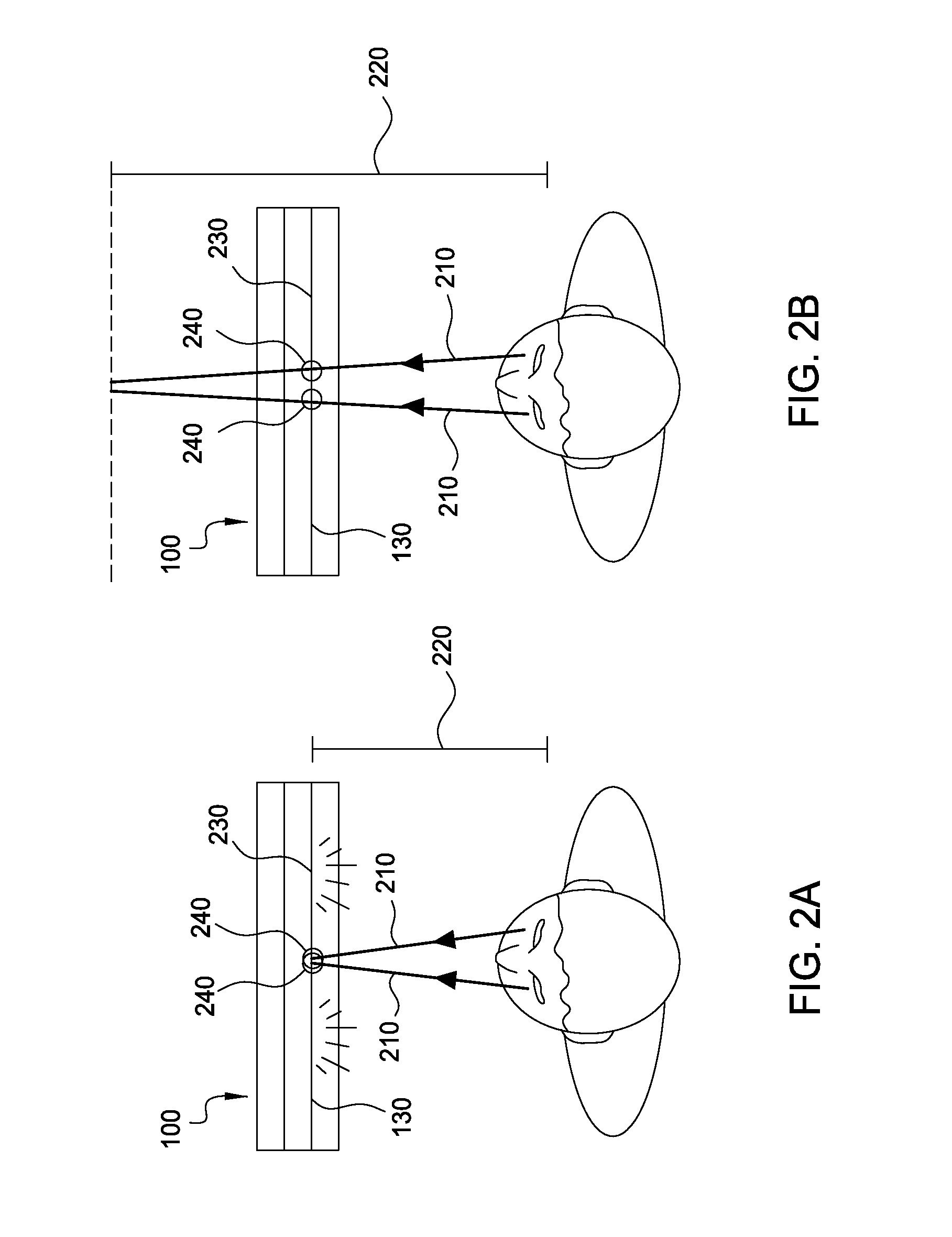 Eye vergence detection on a display