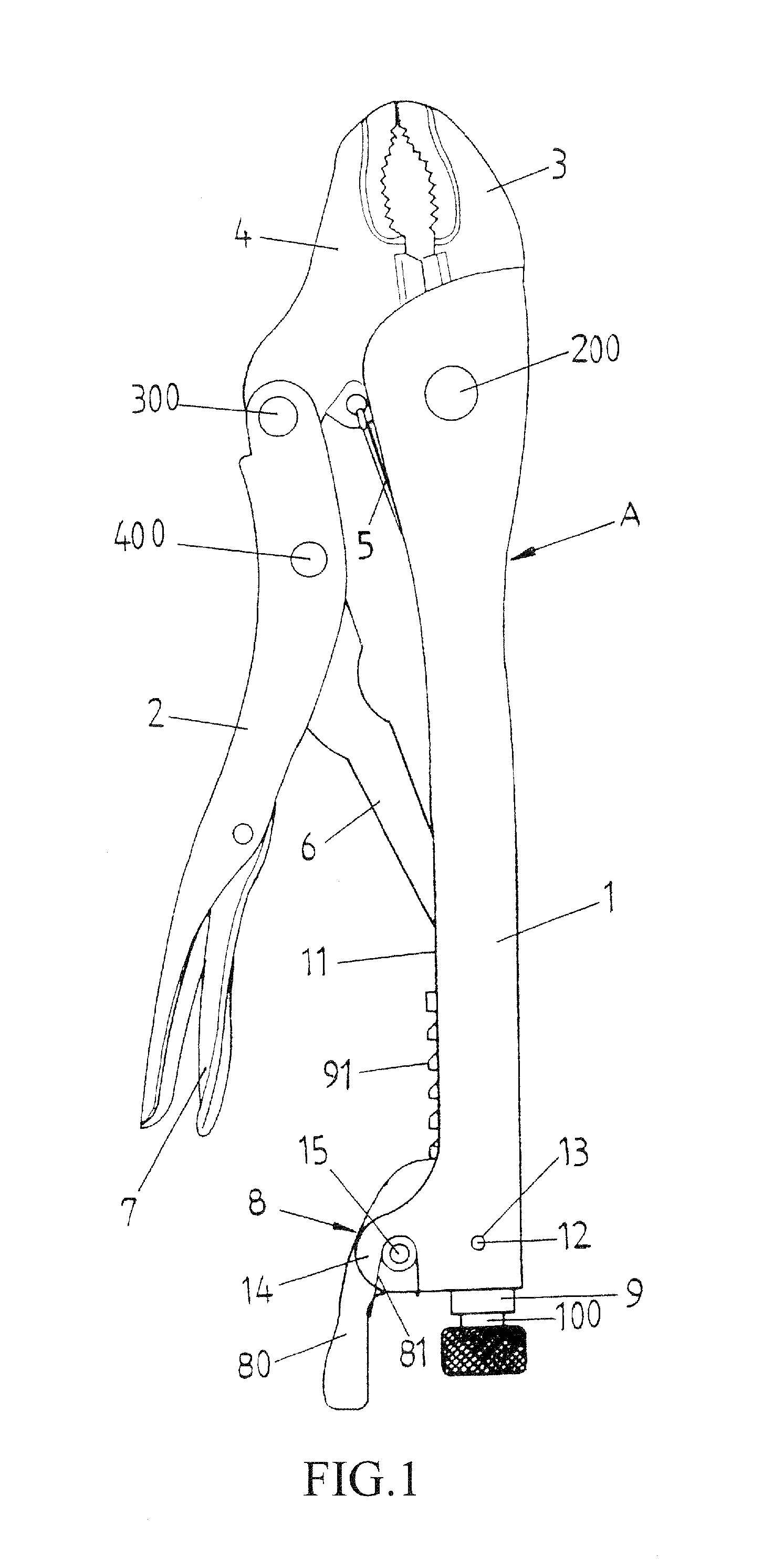 Locking pliers having both fast and fine adjustment to jaw spacing