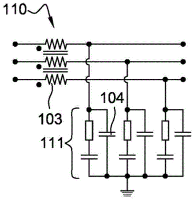 Device and method for filtering electromagnetic interference