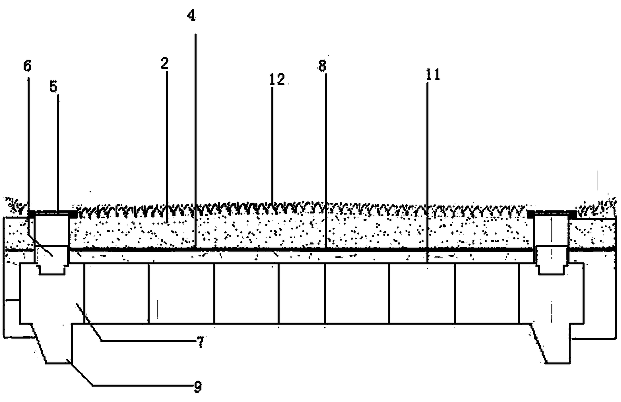 Vegetated ditch rainwater drainage pipe gallery system and construction method