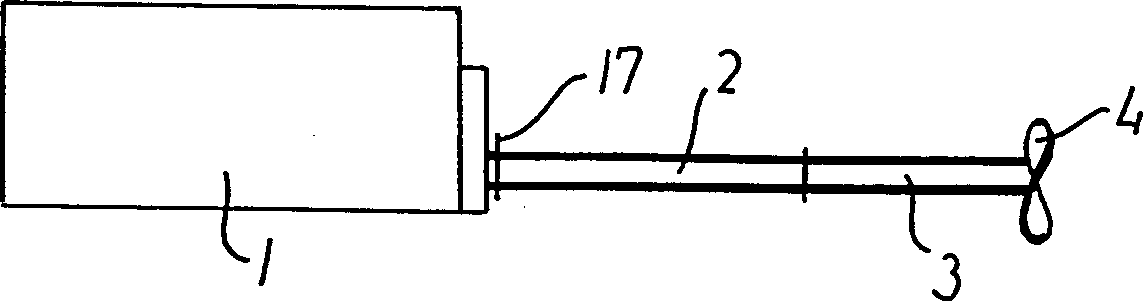 Internal combustion engine for driving propeller shaft