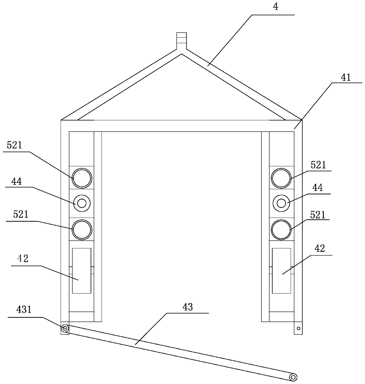 An all-round special device for line construction and a method for using the device to realize wire reel loading