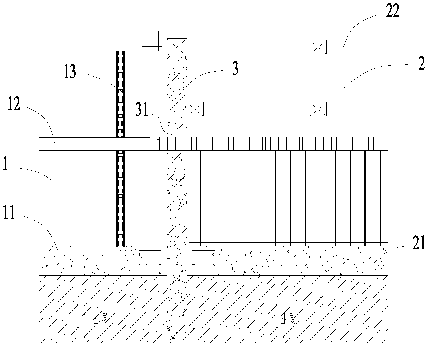 Support replacing construction method in group pit project