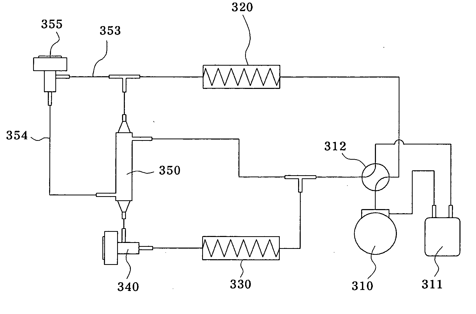 Heat pump and structure of extraction heat exchanger thereof