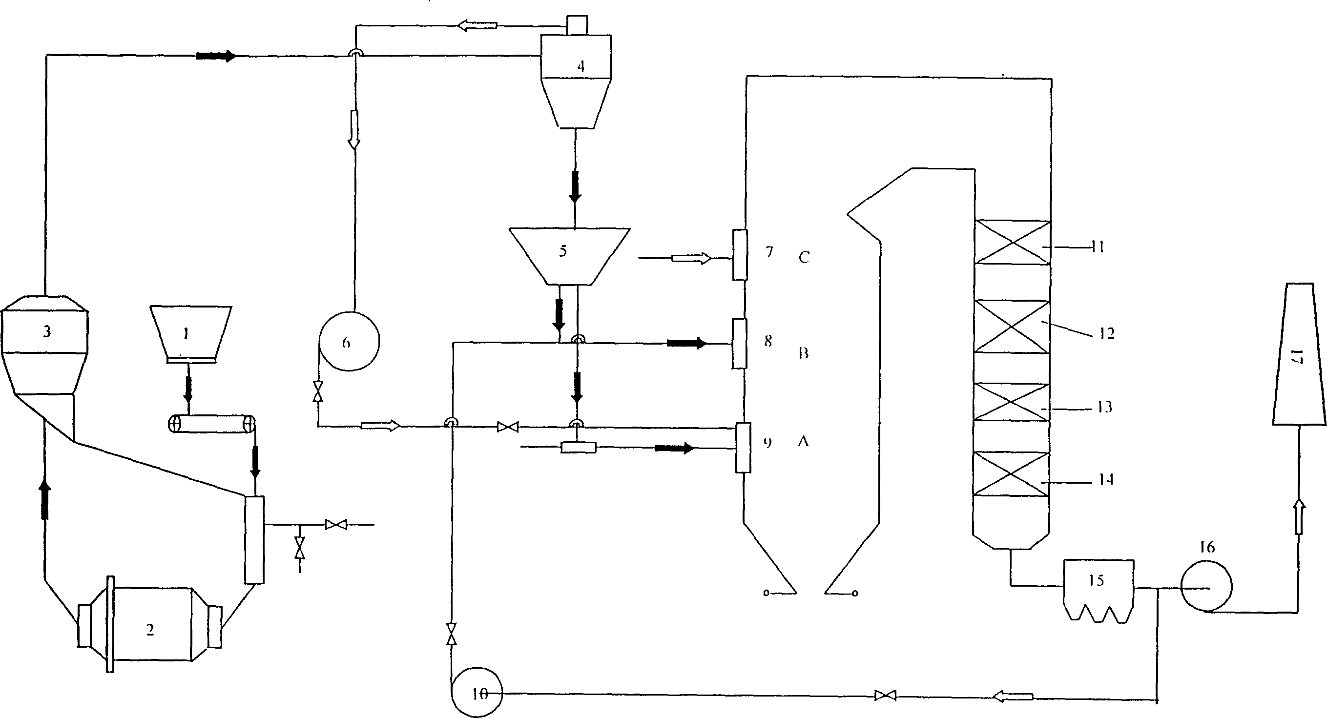 Fine coal powder recombustion denitrificating method