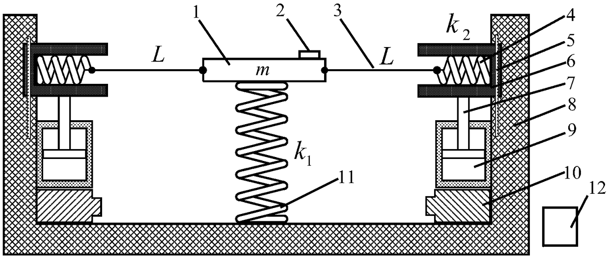 Semi-actively controlled vertical vibration isolator with quasi-zero stiffness