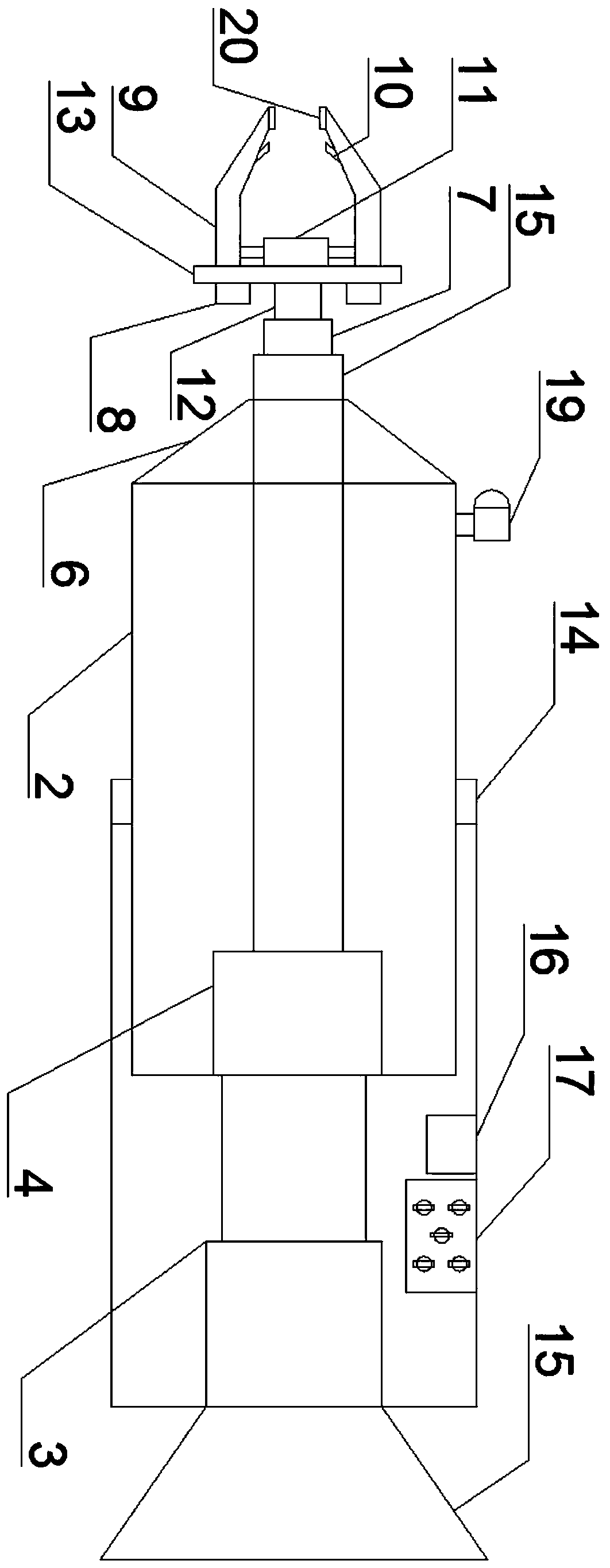 Mining nut dismounting device and using method