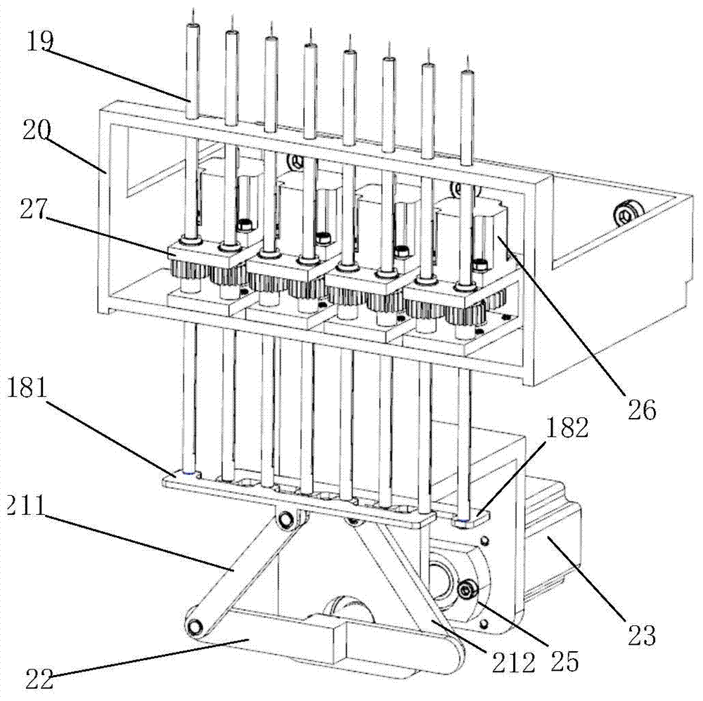 Potted seedling lifting and rotating device