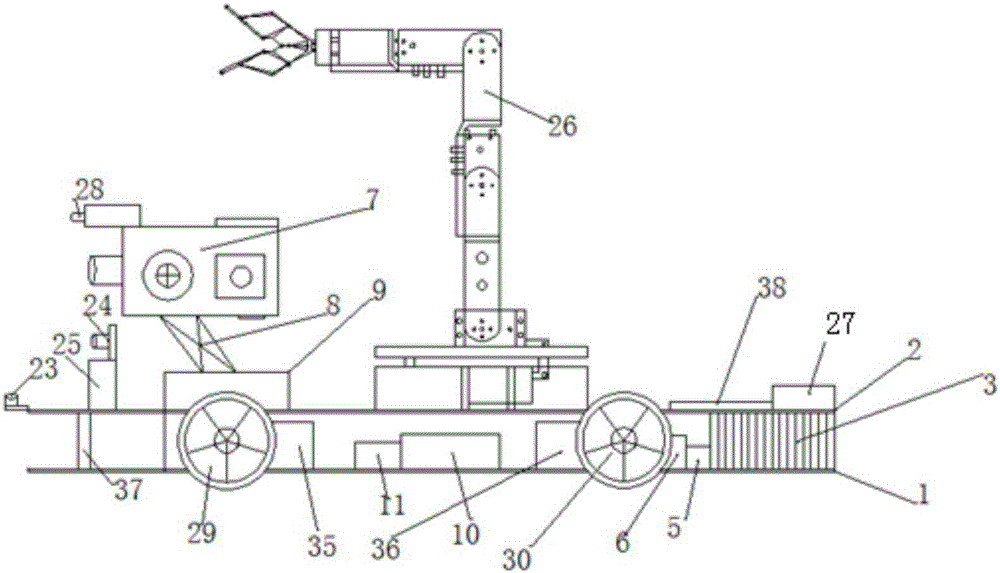 Dangerous area multifunctional probe vehicle based on wireless control and video transmission