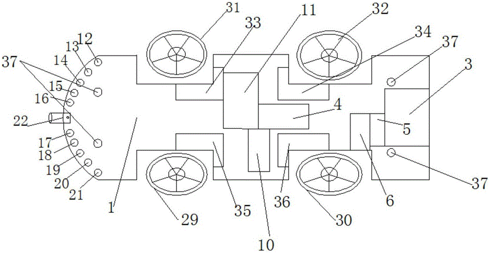 Dangerous area multifunctional probe vehicle based on wireless control and video transmission