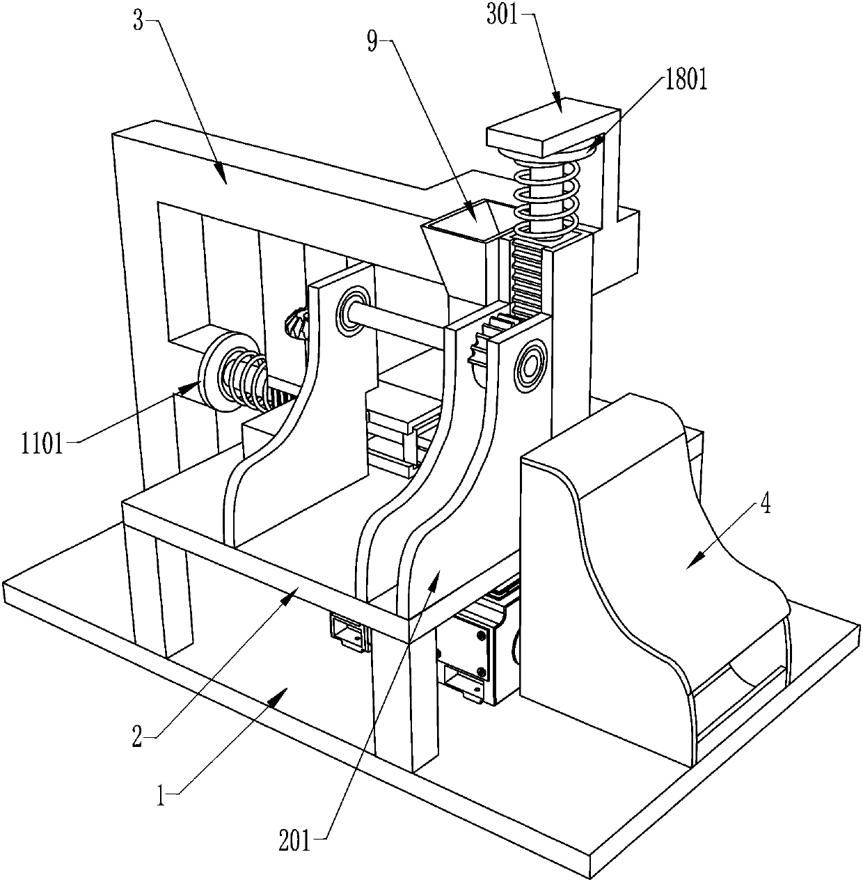 Self-discharging type stamping and forming all-in-one machine