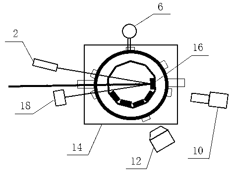 Multifunctional high-efficiency laser damage test device and method in vacuum environment