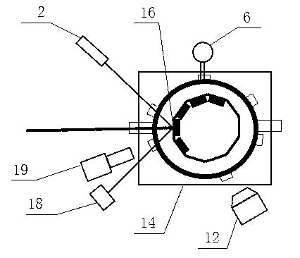 Multifunctional high-efficiency laser damage test device and method in vacuum environment