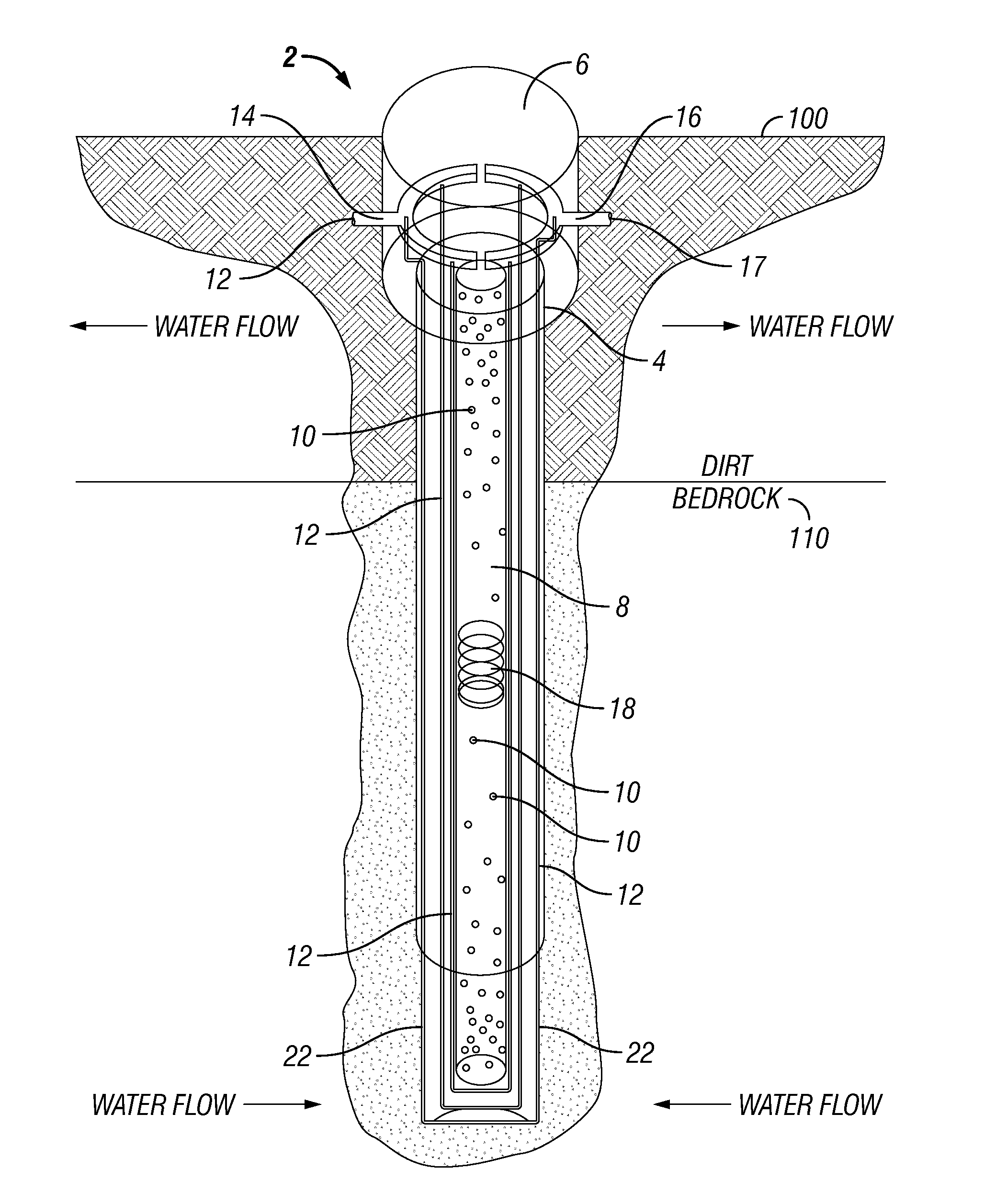 Convection enhanced closed loop geothermal heat pump well