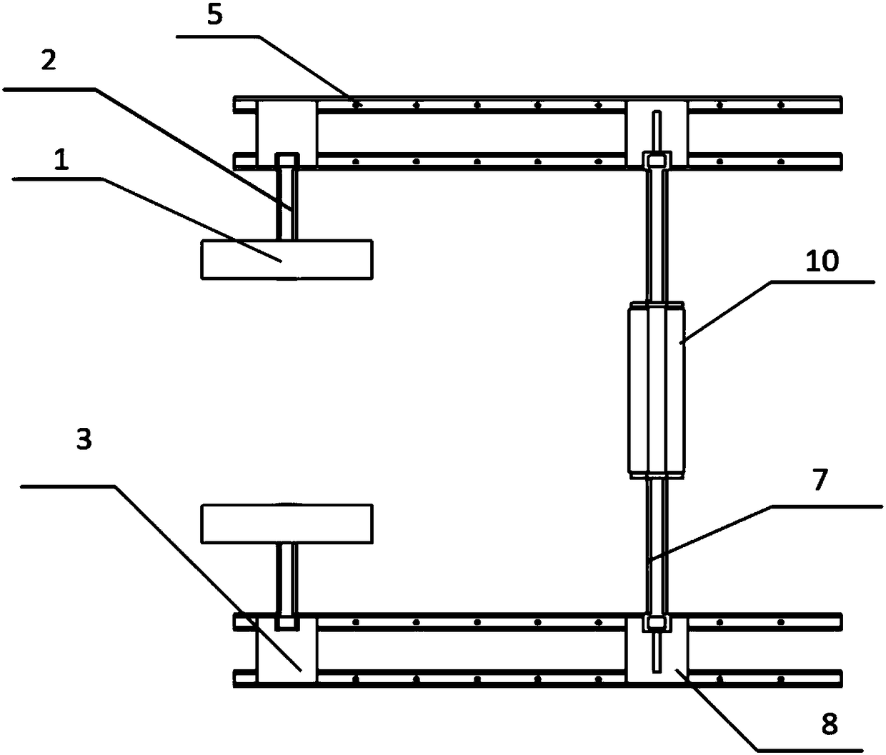 Material carrying device for veneer reeling machine