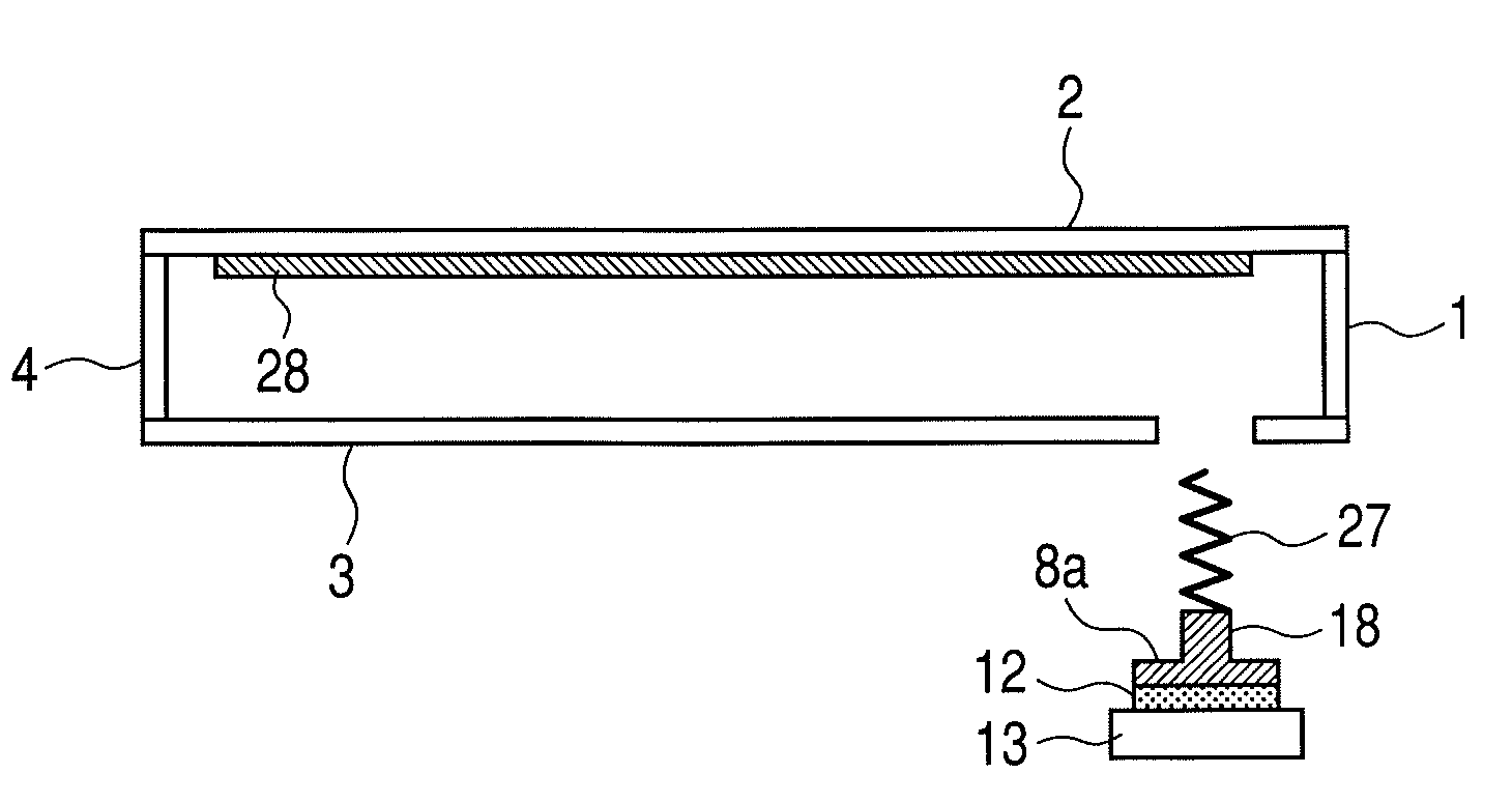 Airtight container and manufacturing method of image displaying apparatus using airtight container