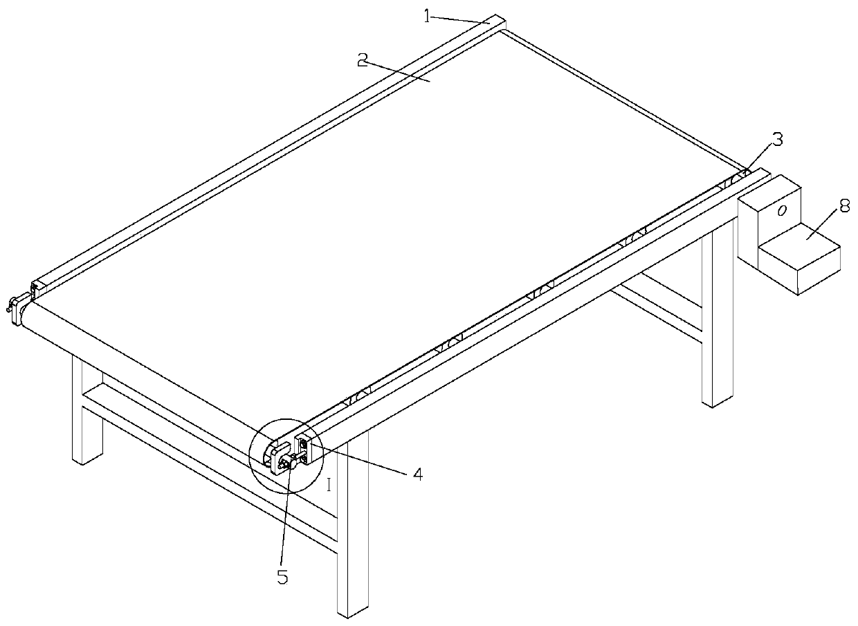 Conveying platform tension adjustment device