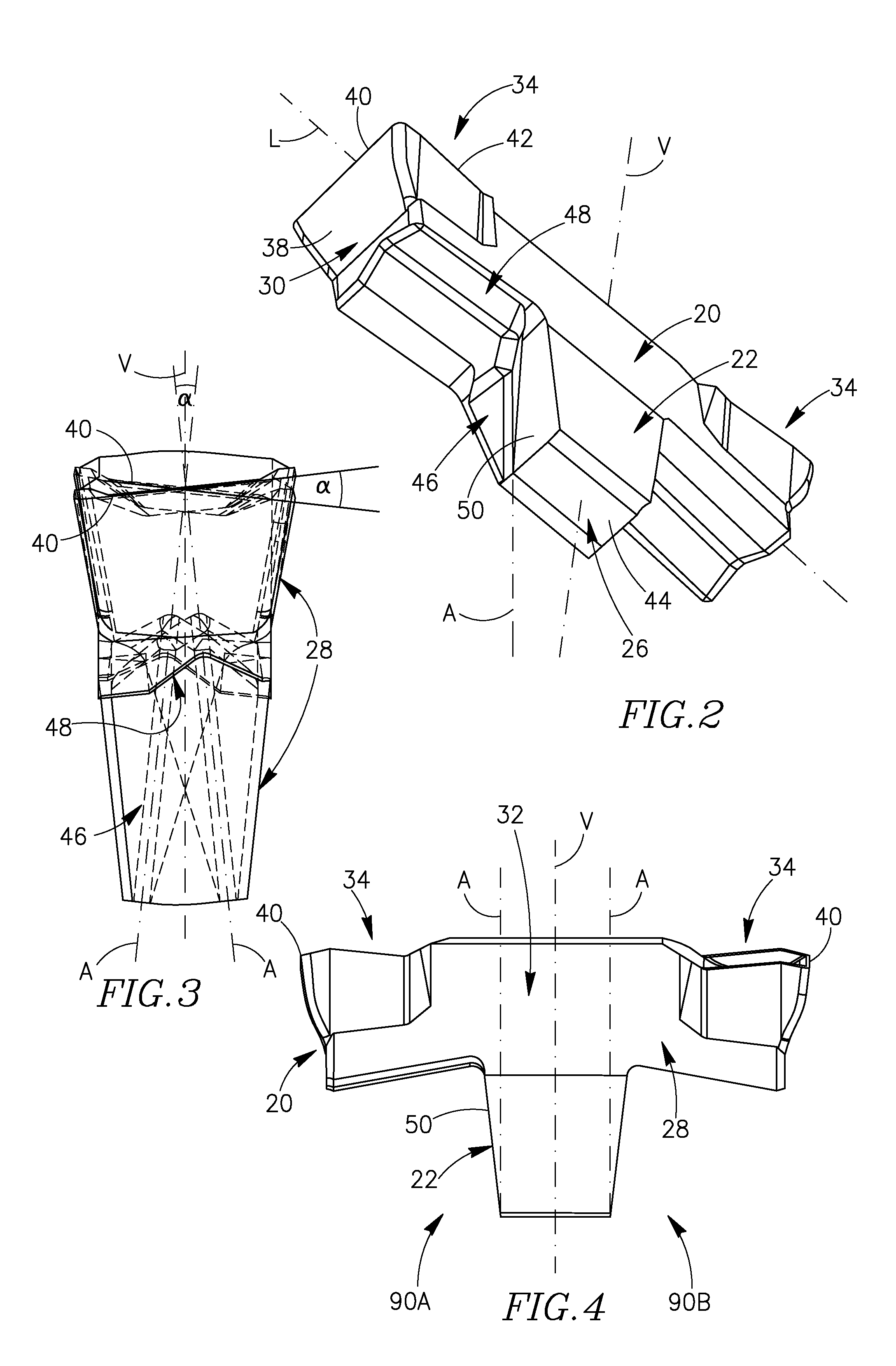 Cutting tool and double-ended cutting insert therefor