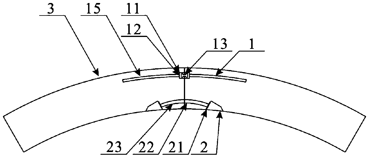 Bent bolt combination joint for secondary lining of mining method construction tunnel and reinforcing method