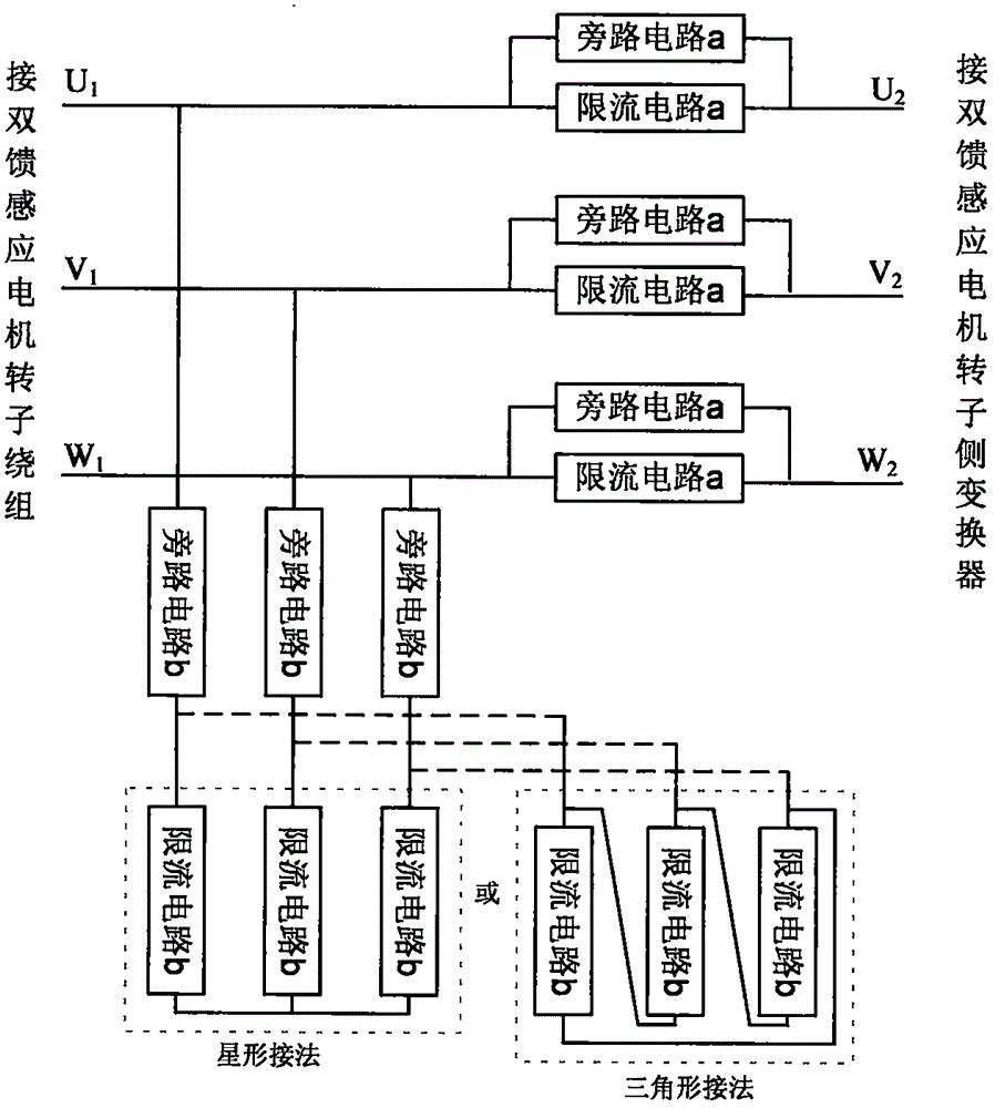 Improved doubly-fed induction wind generator fault ride-through protection circuit