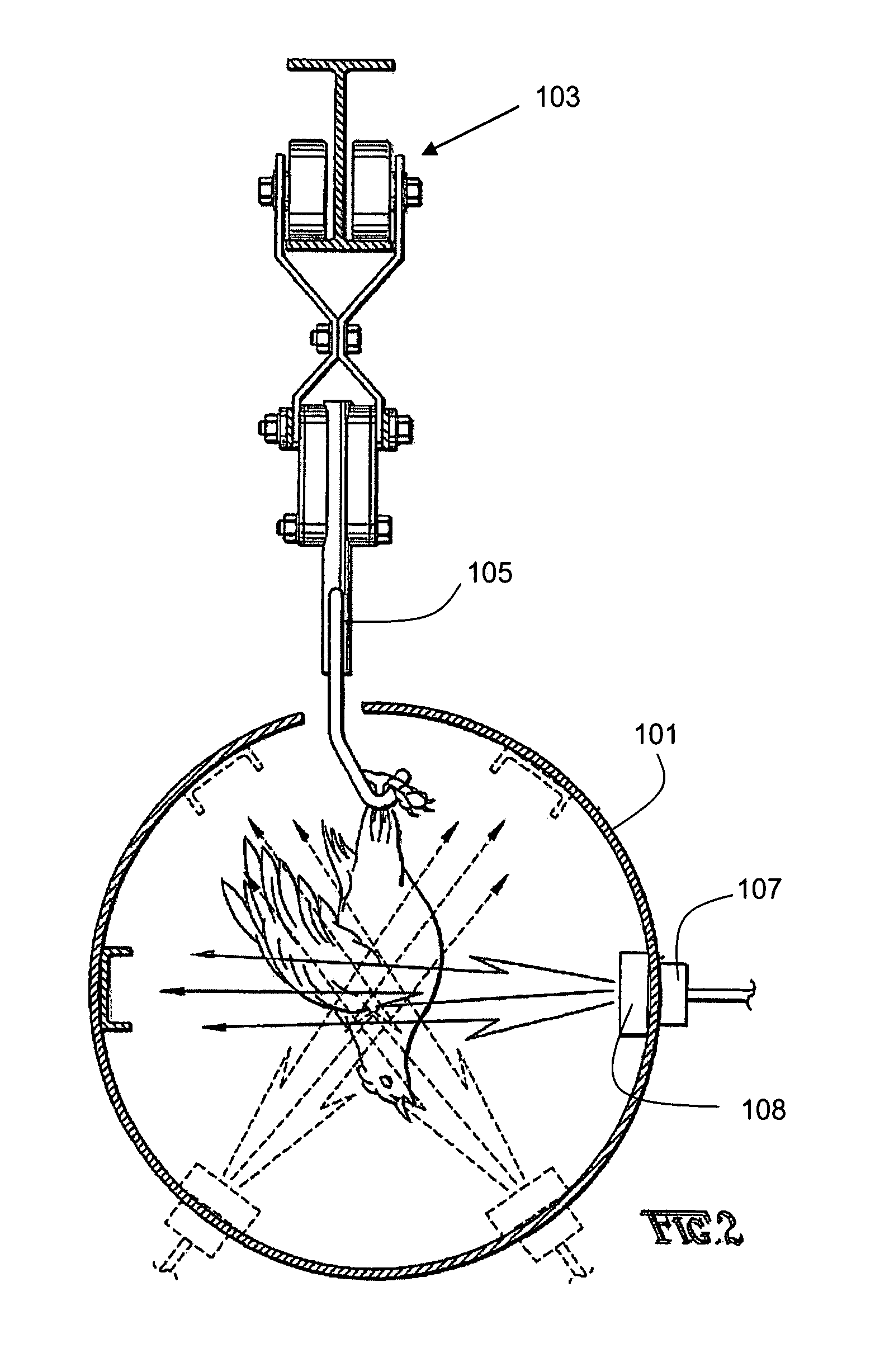 Microwave poultry processing device and method