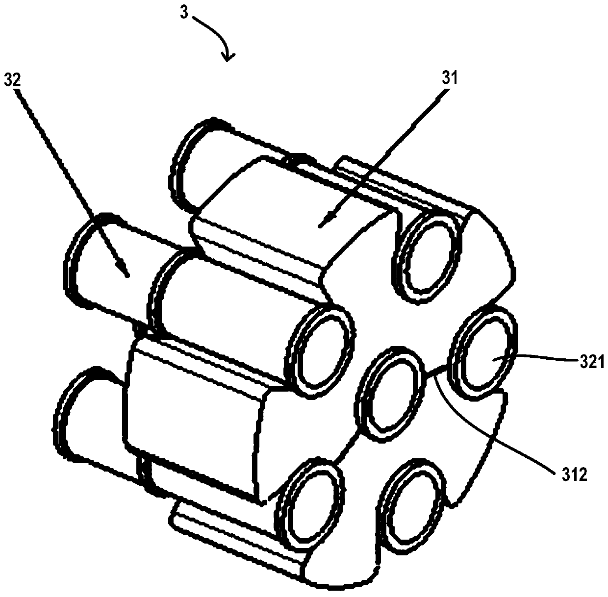 Sealing wall through device and method using the device