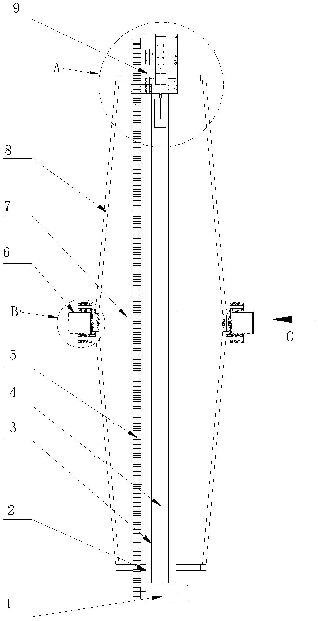 Grasping and pushing mechanism for conveying platform of underground bicycle storage