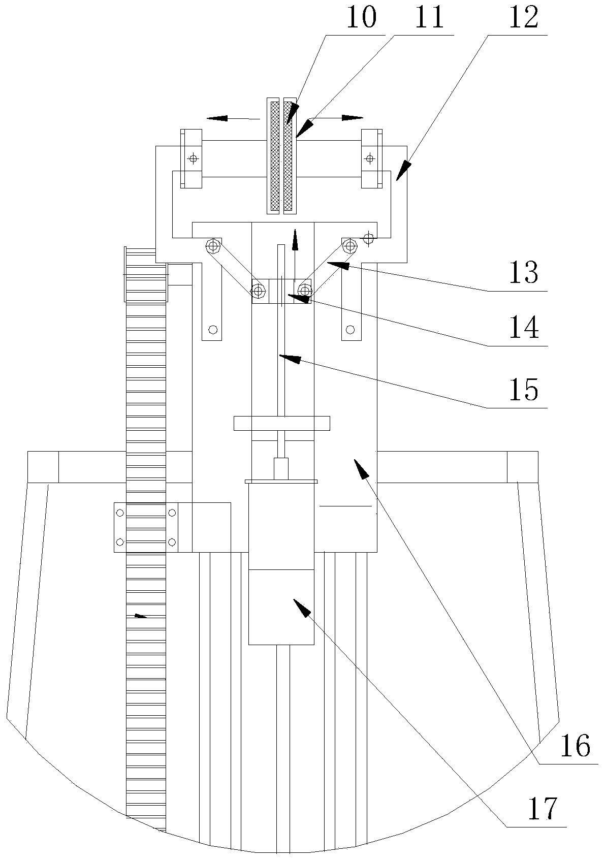 Grasping and pushing mechanism for conveying platform of underground bicycle storage