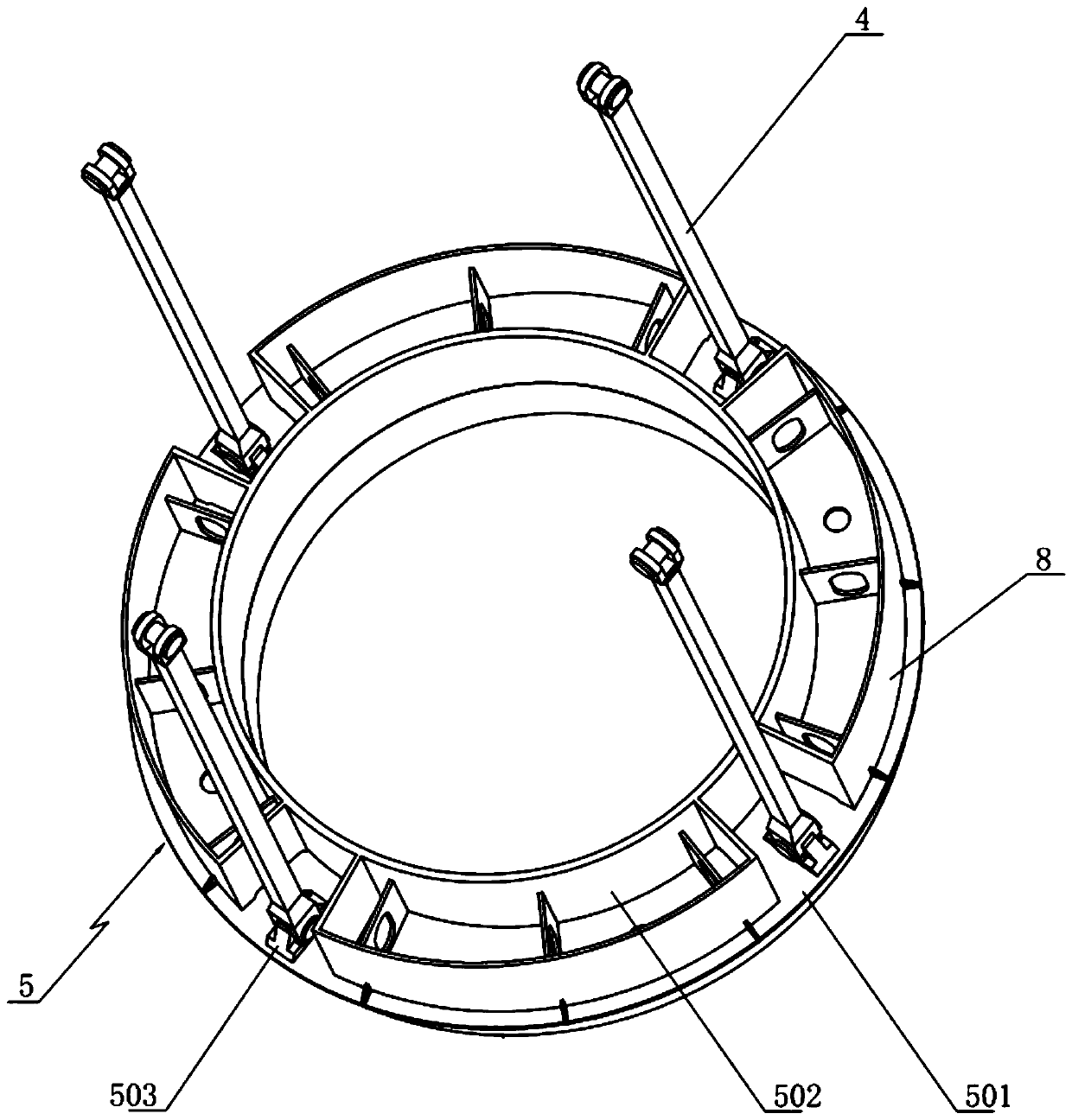 Mounting auxiliary device for deep sea fixed functional cabin