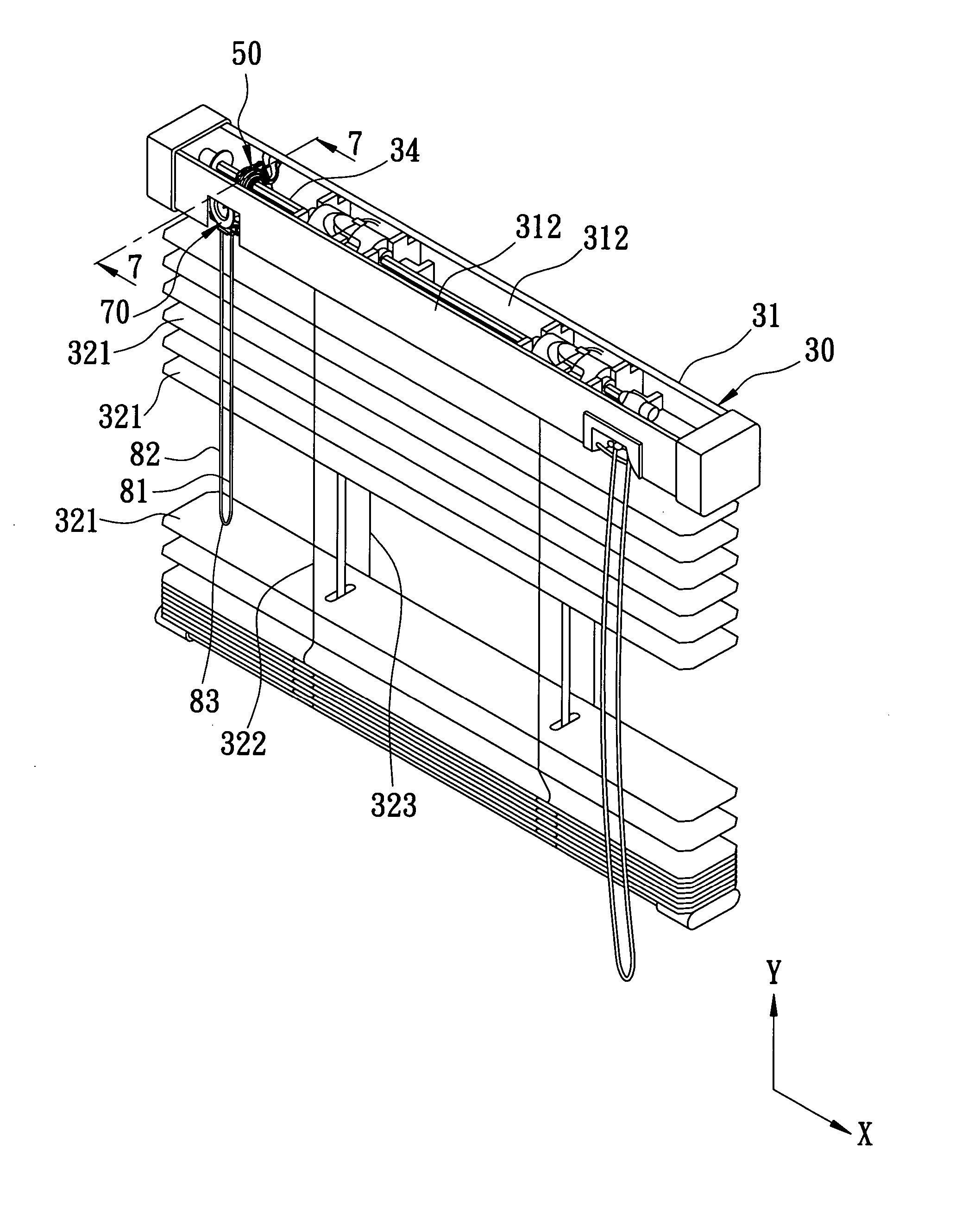 Slat tilting device for a window covering