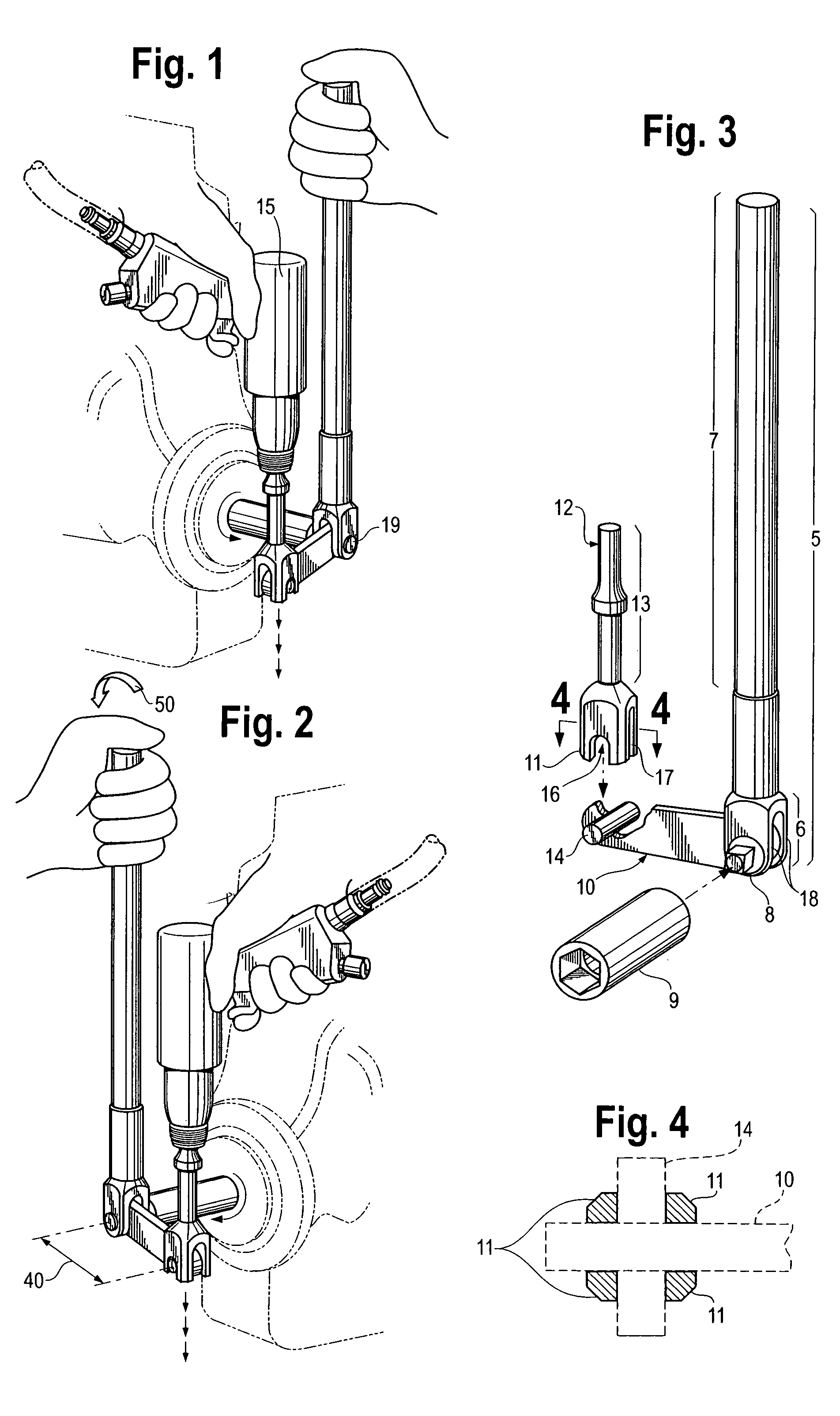 Air actuated pneumatic impact wrench lug bolt tool