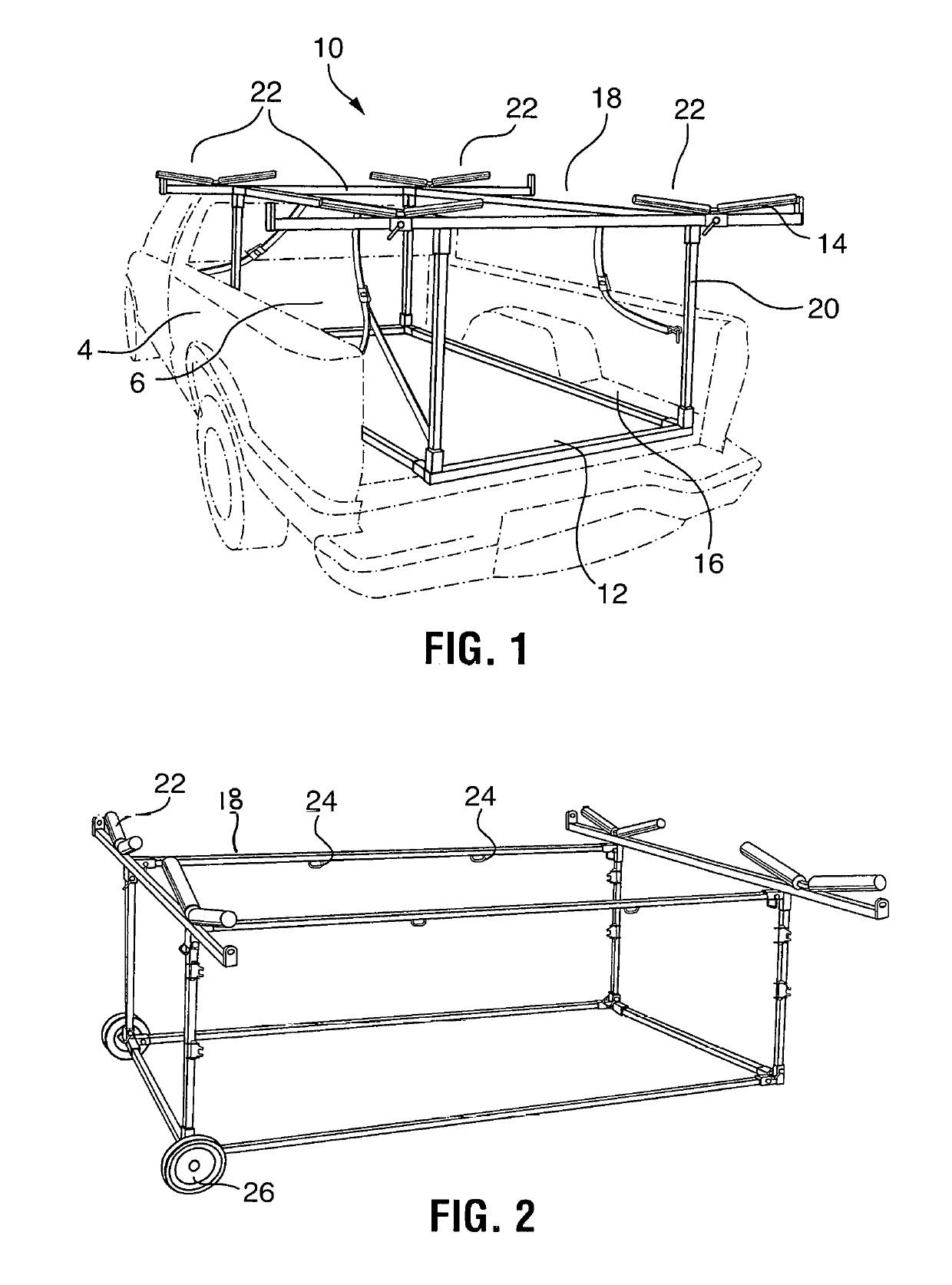 Kayak transport dolly and storage rack