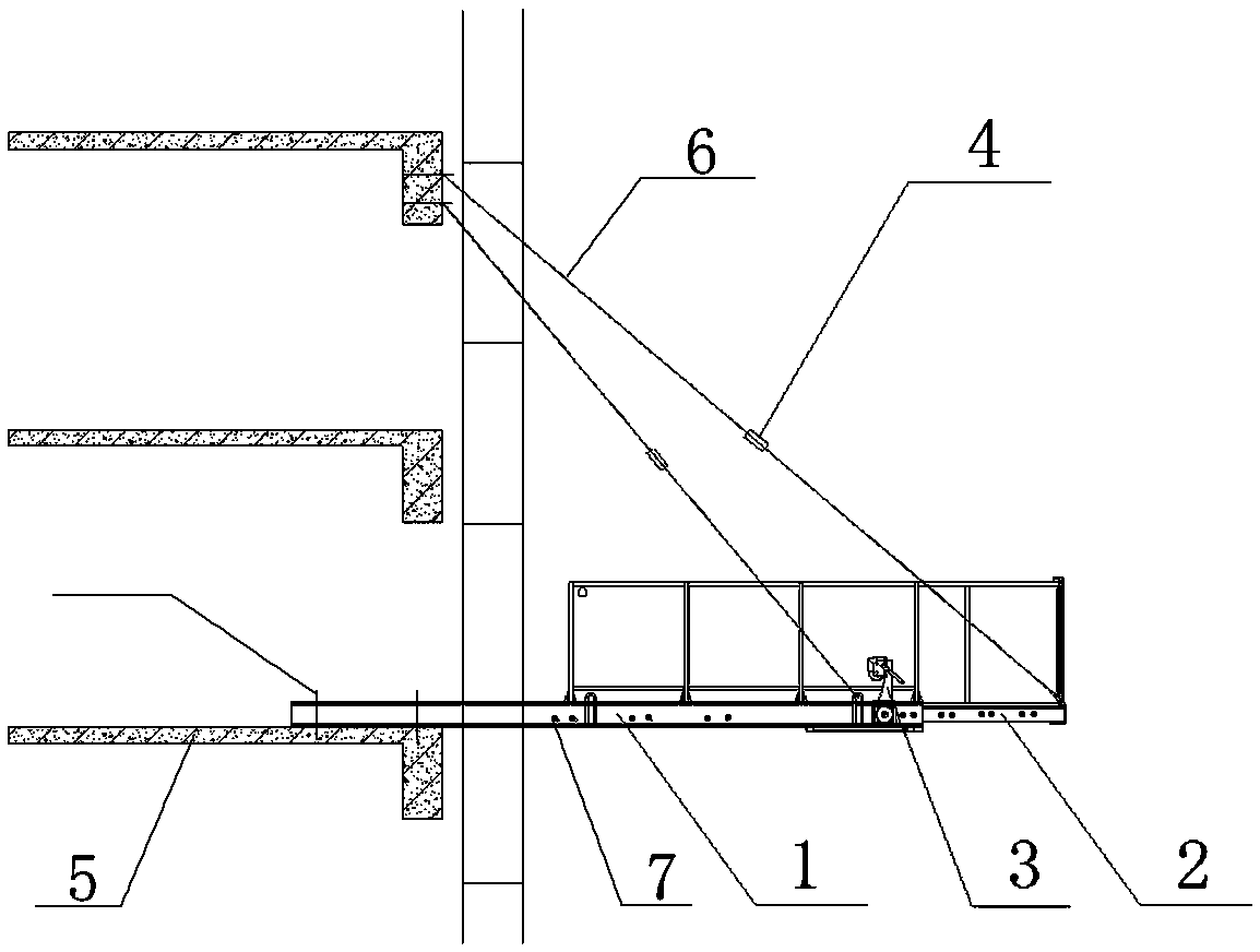 A prefabricated retractable early warning unloading platform and its assembly and construction method