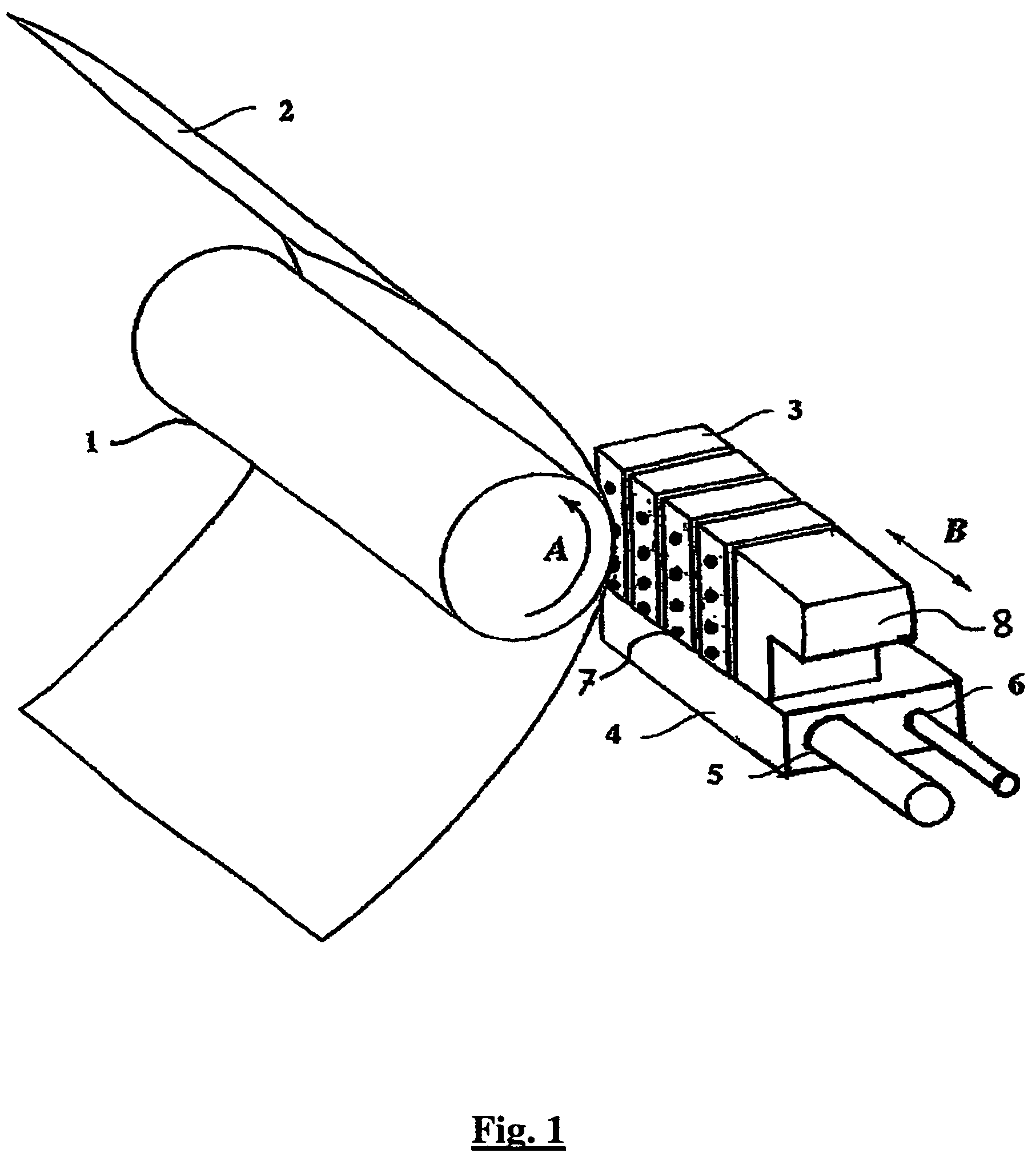 Printing device with radiation source