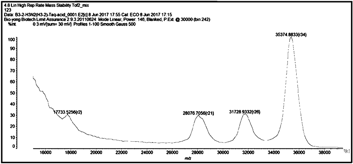 Mass spectrum method for detecting H3N2 fragment multiple PCR product and its product