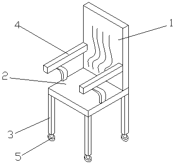 Height-adjustable rosewood chair