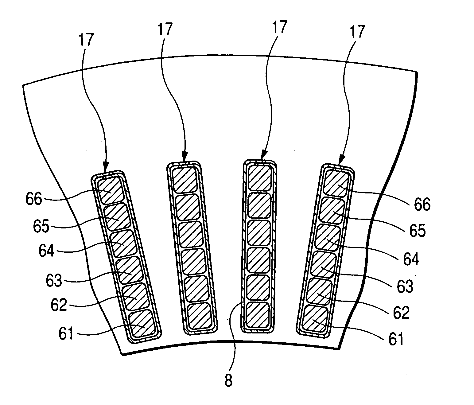 Segment connection type electric rotating machine