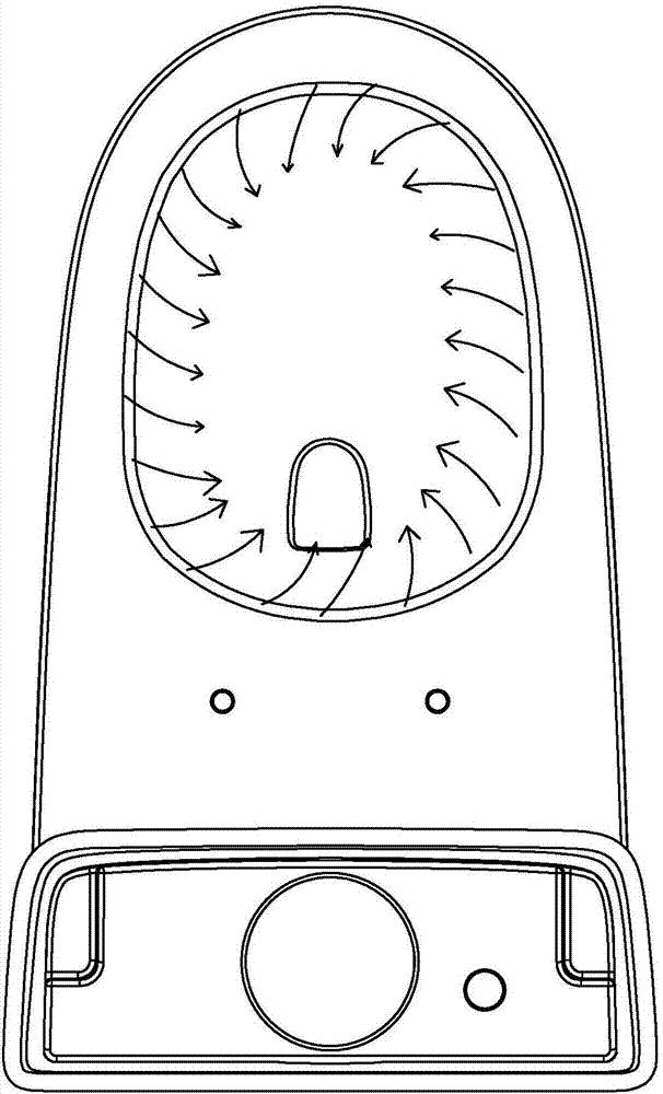 Eddy water curtain type rinsing toilet