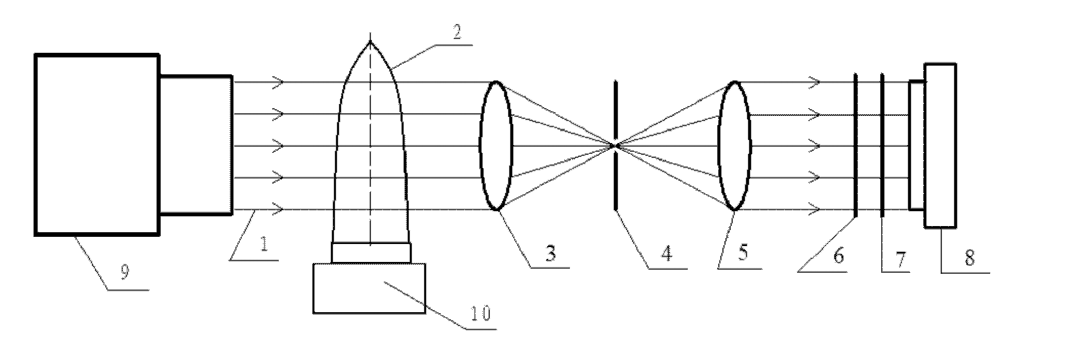 Device and method for rapidly measuring carbon black concentration in laminar flow diffusion flames based on parallel light