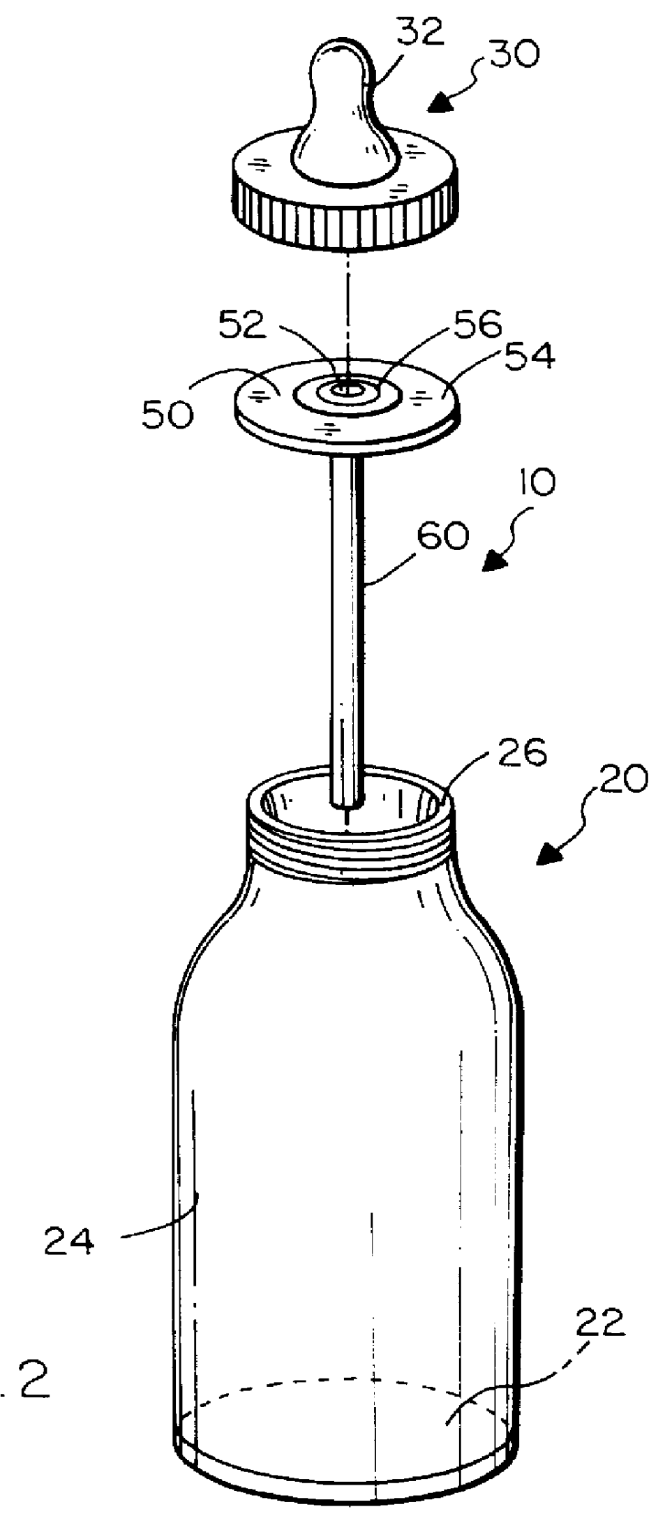 Nursing bottle dispensing adaptor