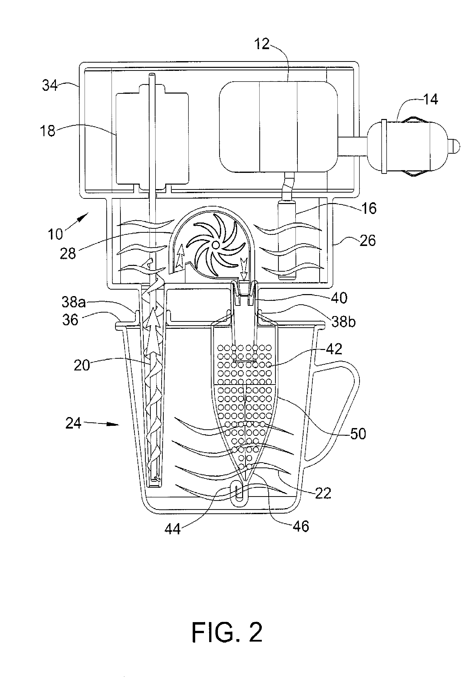 Brewing element with a central inlet