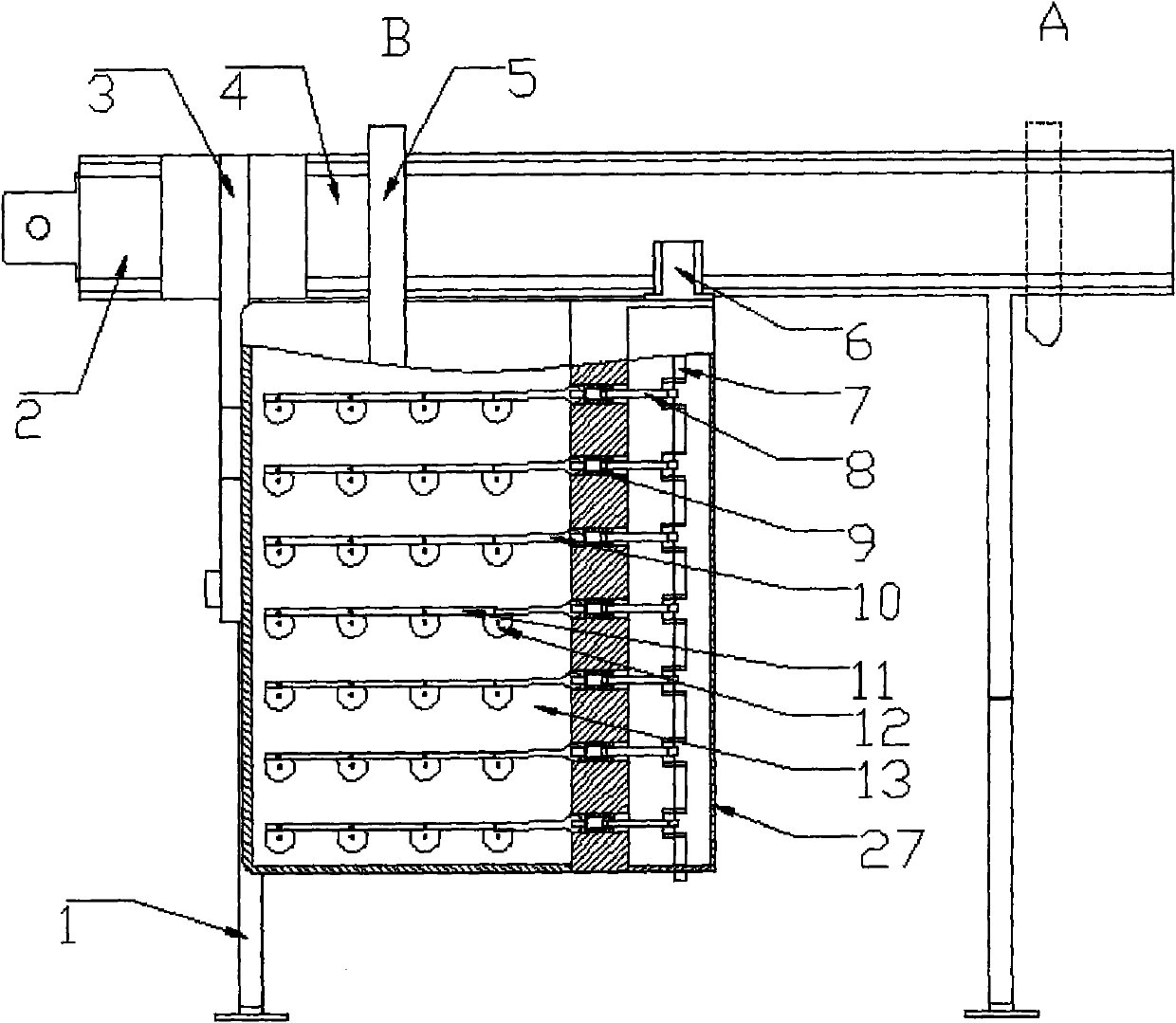 Combined type preform taking and cooling device and method thereof