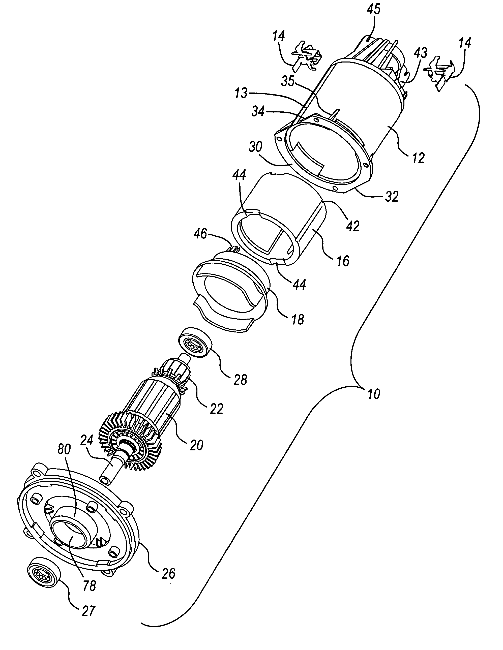 Electric motor brush assembly